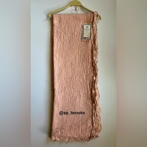 🎁Texteis Penedo Throw Blanket with Crochet Trim - Pink Mauve